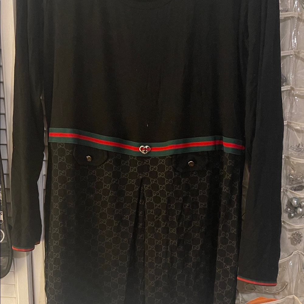 Gucci Black top with Red and Green Trim